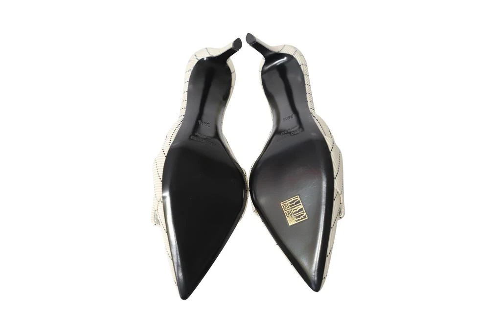 Aquazzura Altuzarra Izy 90 Striped Mules in Cream Cotton 5