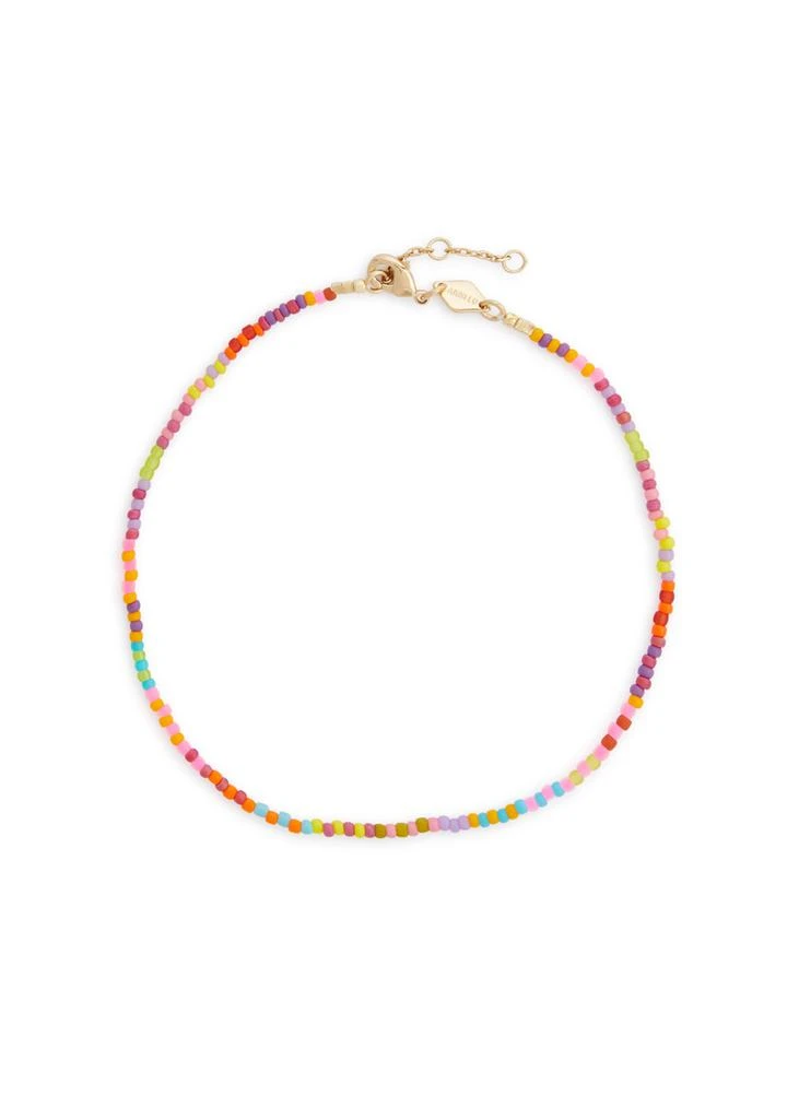 ANNI LU Secret Beach 18kt gold-plated beaded anklet 1