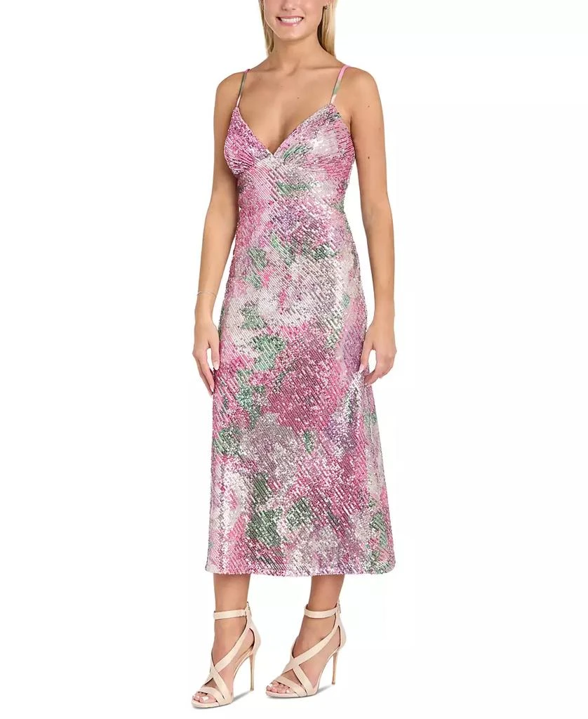 Morgan & Company Juniors' Sequined Empire-Waist Midi Dress 3