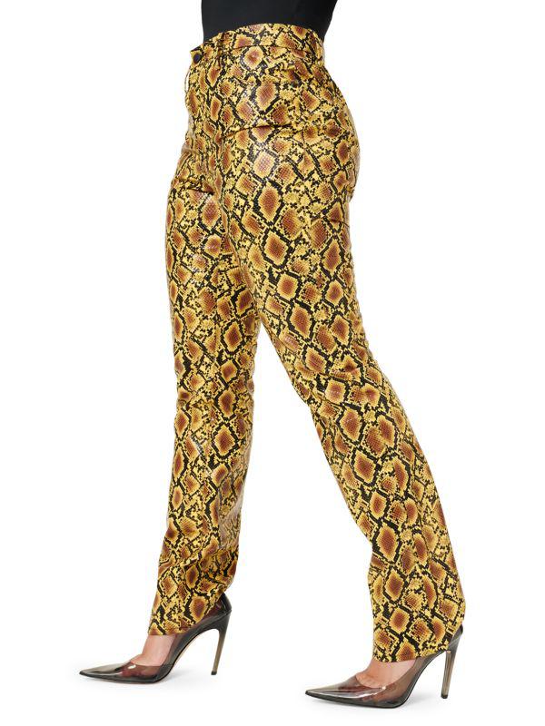 Good American Good 90's Icon Snakeskin Print Faux Leather Pants