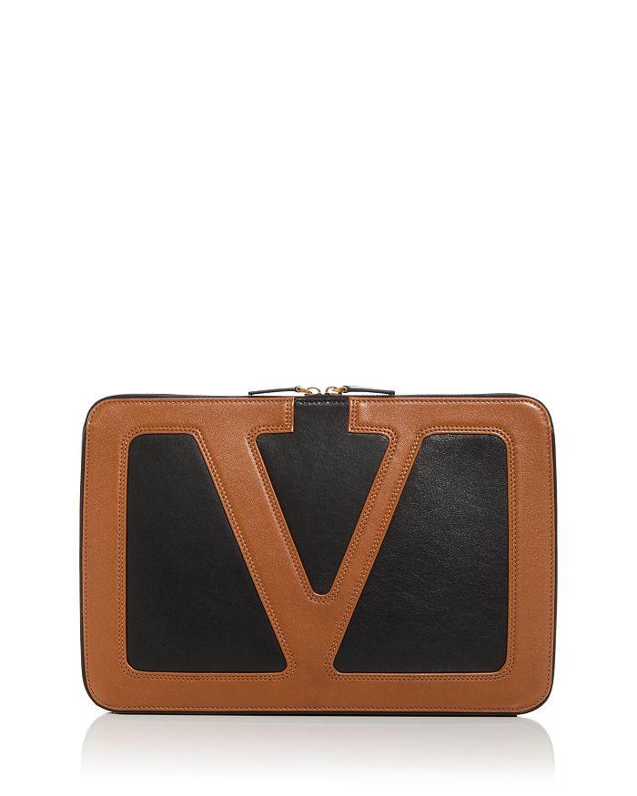Valentino VLogo Leather Document Case