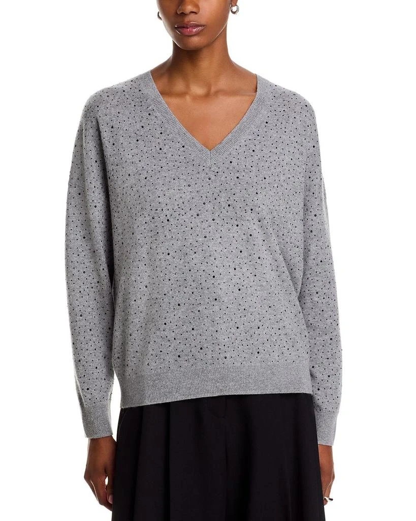 C by Bloomingdale
s Cashmere V Neck Crystal Sweater - Exclusive 1