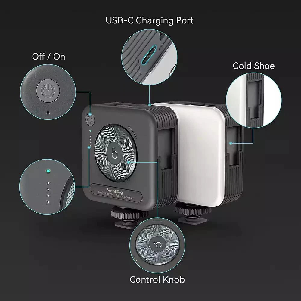 SmallRig Vibe P96 5W Bi-Color LED Video Light, Gray 7