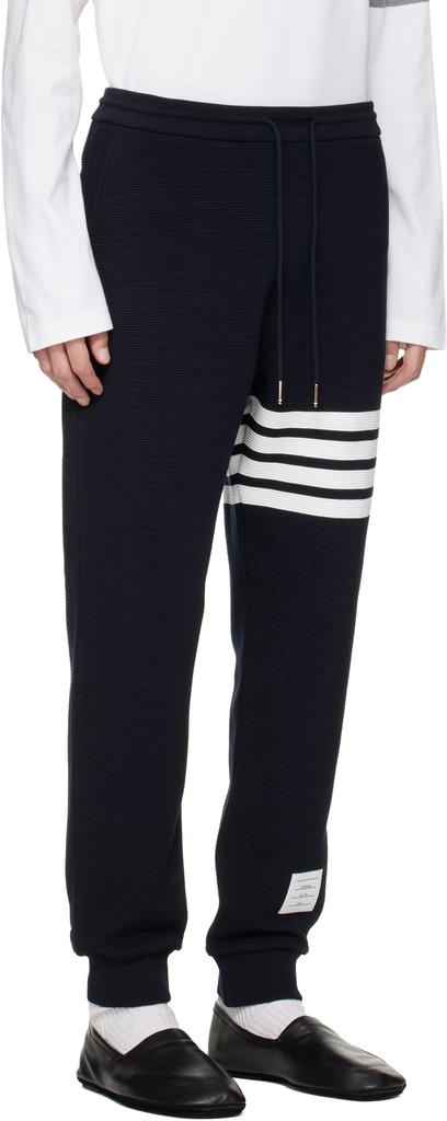 Thom Browne Navy 4-Bar Ottoman Sweatpants