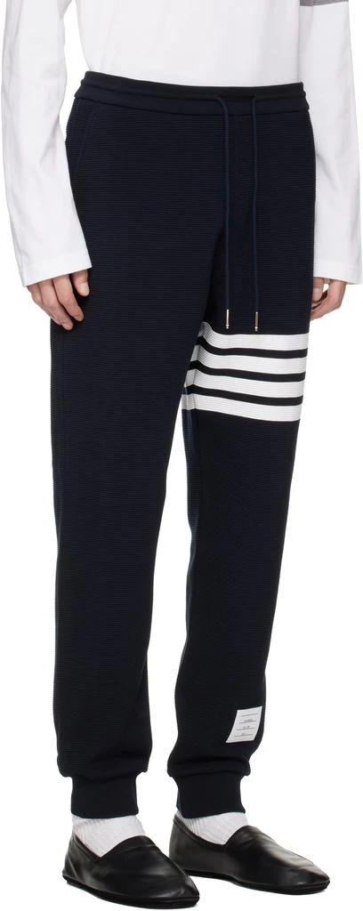 Thom Browne Navy 4-Bar Ottoman Sweatpants 2