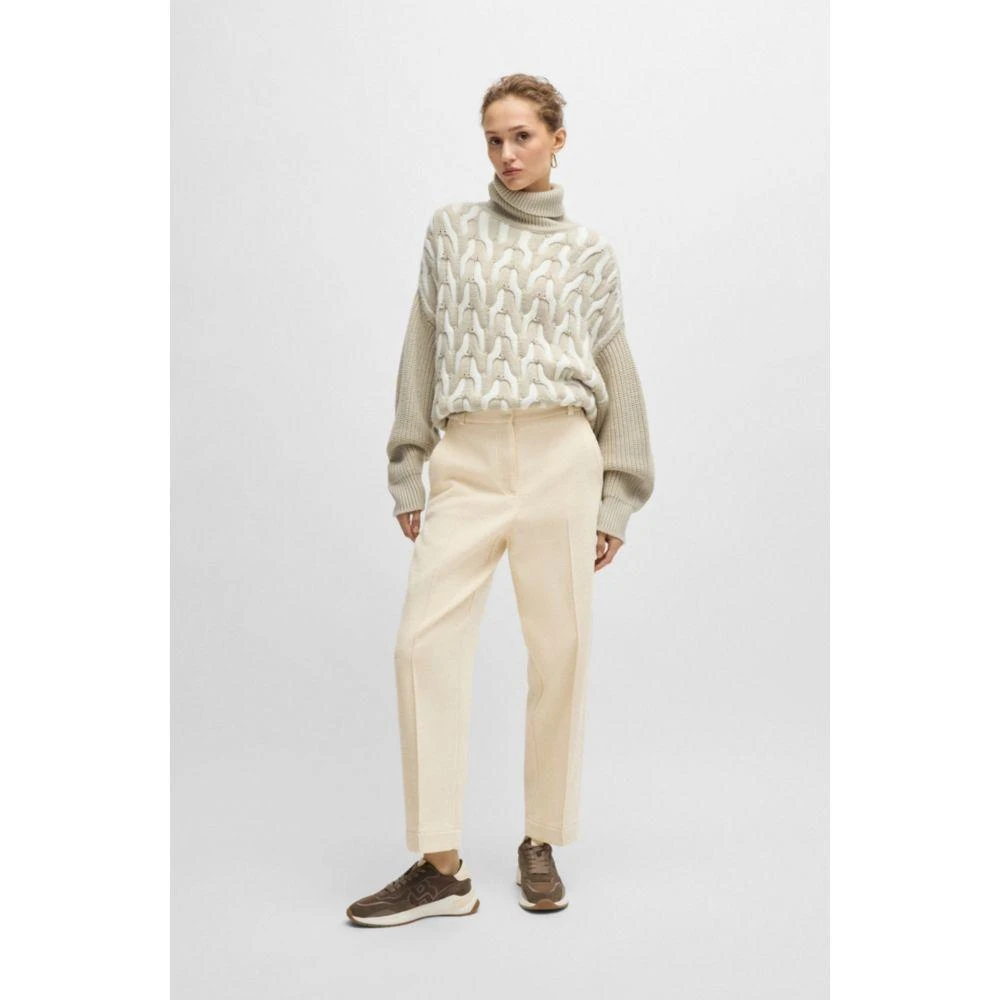 Relaxed-fit high-waisted trousers in velvet corduroy – On Sale Now