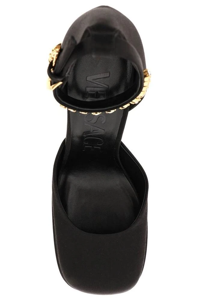 Versace Versace Medusa Head Charm Satin Platform Pumps 4