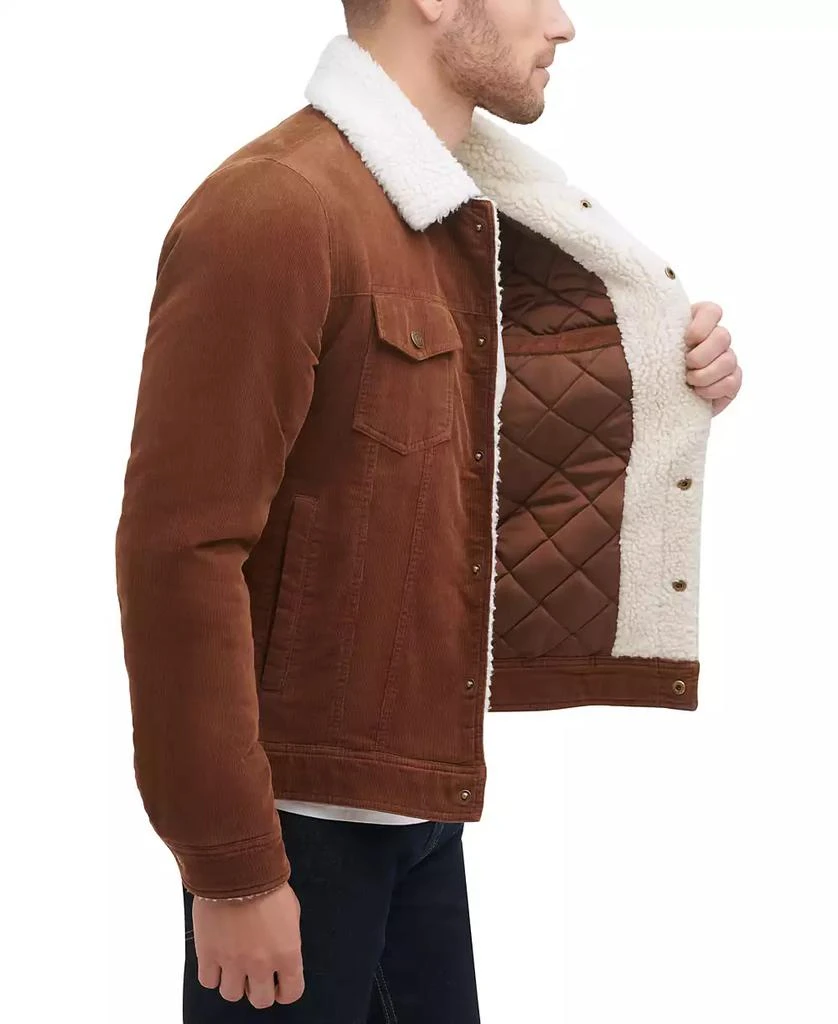 GUESS Men's Corduroy Bomber Jacket with Sherpa Collar 3