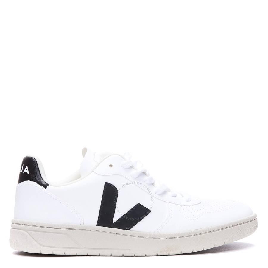 Veja Ladies V-10  Leather Low-Top Sneakers