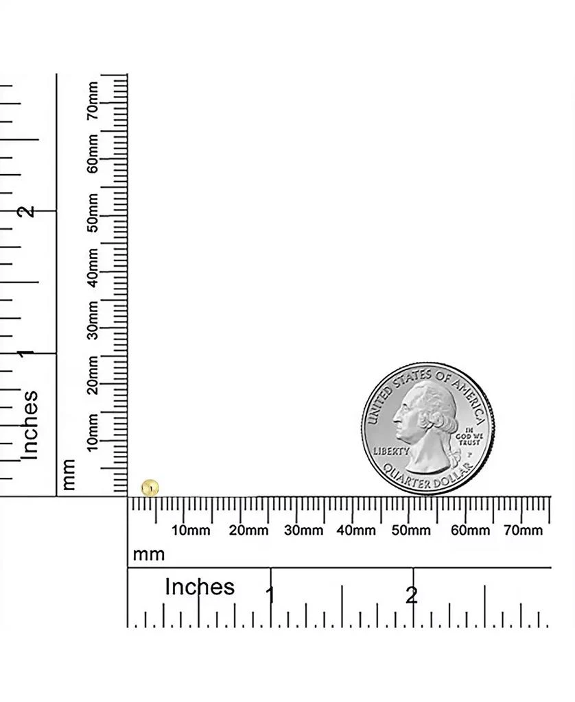 Bling Jewelry Delicate Simple Tiny Classic Round Ball Stud Earrings 14K Yellow Gold 2