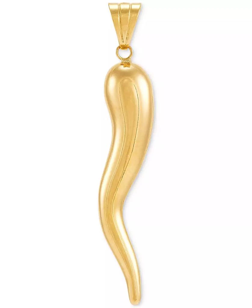 Macy
s Men
s Polished Cornicello Horn Pendant in 10k Gold