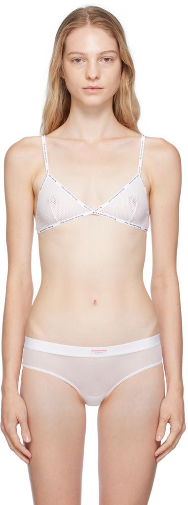 Alexander Wang White Semi-Sheer Bra