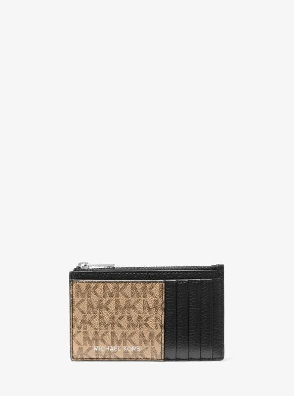 michael_kors Cooper Leather and Logo Zip Wallet 1