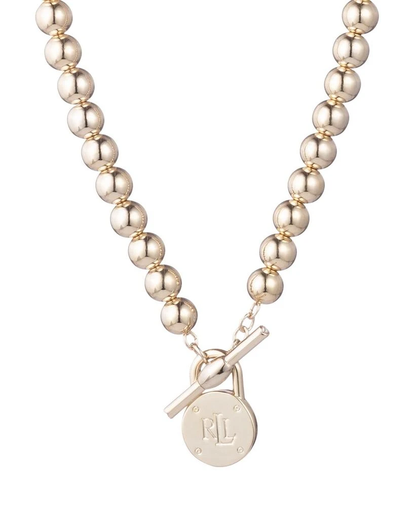 Ralph Lauren Lauren Beaded Logo Pendant Necklace, 17" 1
