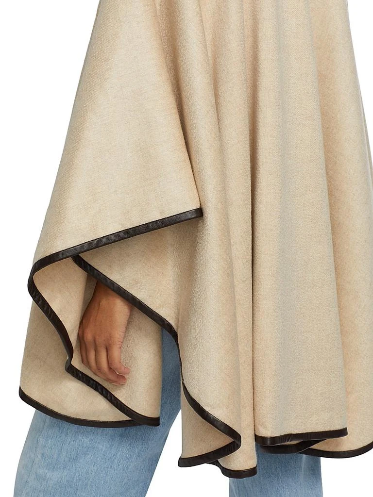 Sofia Cashmere Leather-Trim Reversible Cashmere Cape 6