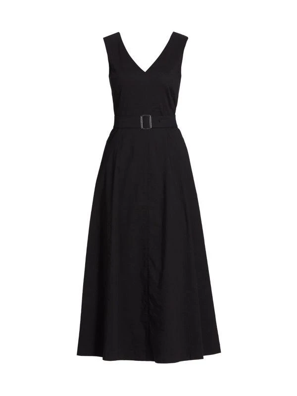 Belted Linen-Blend Midi-Dress  On Sale Now with Up to 78% Off | Discover  Exclusive Deals & Savings at BeyondStyle  Authentic Theory  a-line|Women's|women's apparel|women's|dresses with Limited-Time Discounts,  Free Shipping, and Price