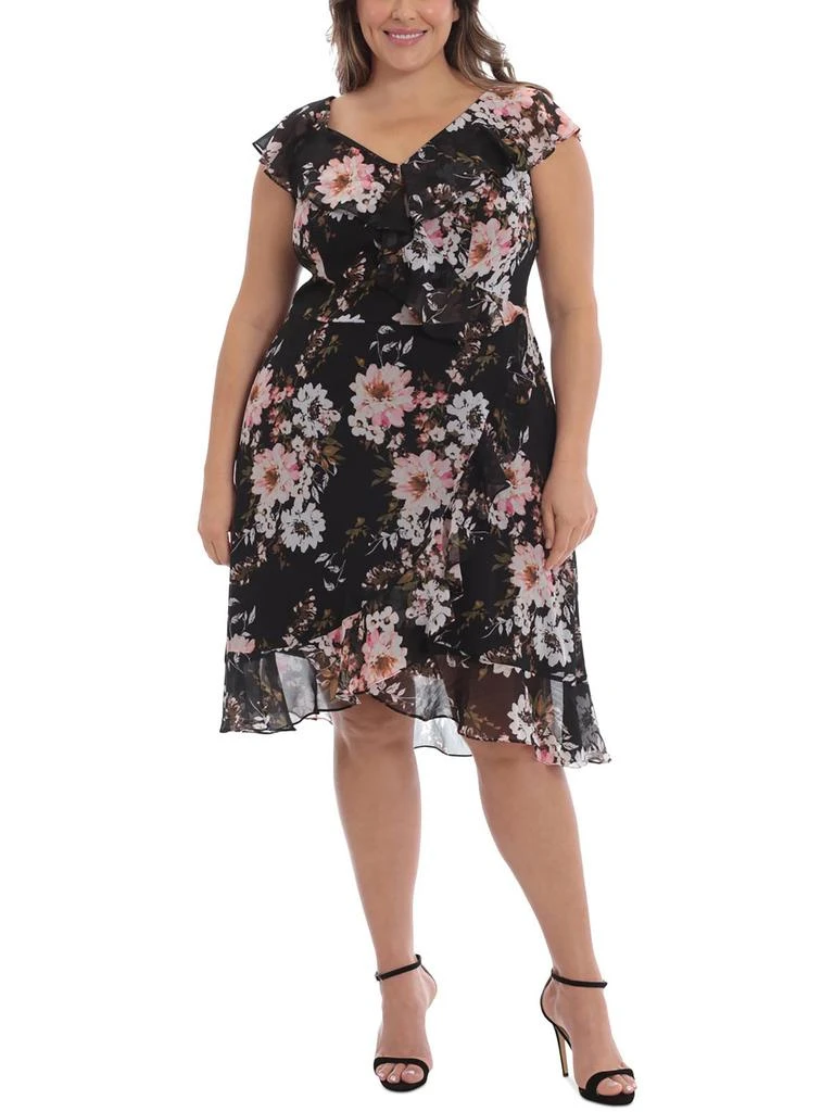 London Times Womens Floral Print Polyester Wrap Dress 1