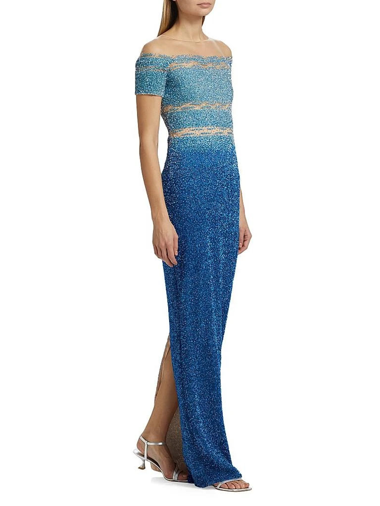 Pamella Roland Sequined Ombré Gown 4
