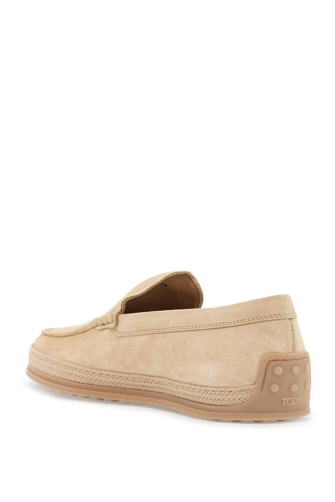 Tod's beige woven leather slip-on loafers with rubber sole 3