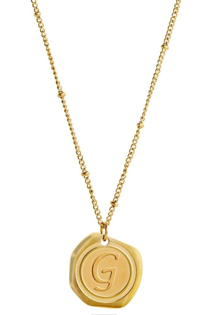 Savvy Cie Jewels 22K Gold Plated Coin Initial Necklace 6