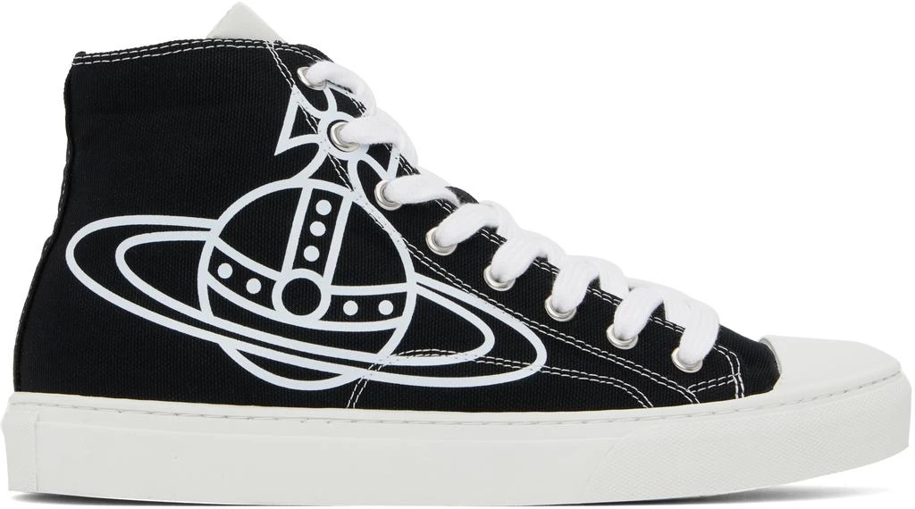 Vivienne Westwood Black High-Top Canvas Plimsoll Sneakers 1