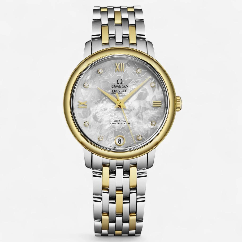 Omega Omega De Ville Prestige Stainless Steel & 18K Yellow Gold Automatic Ladies Watch 424.20.33.20.55.002 1