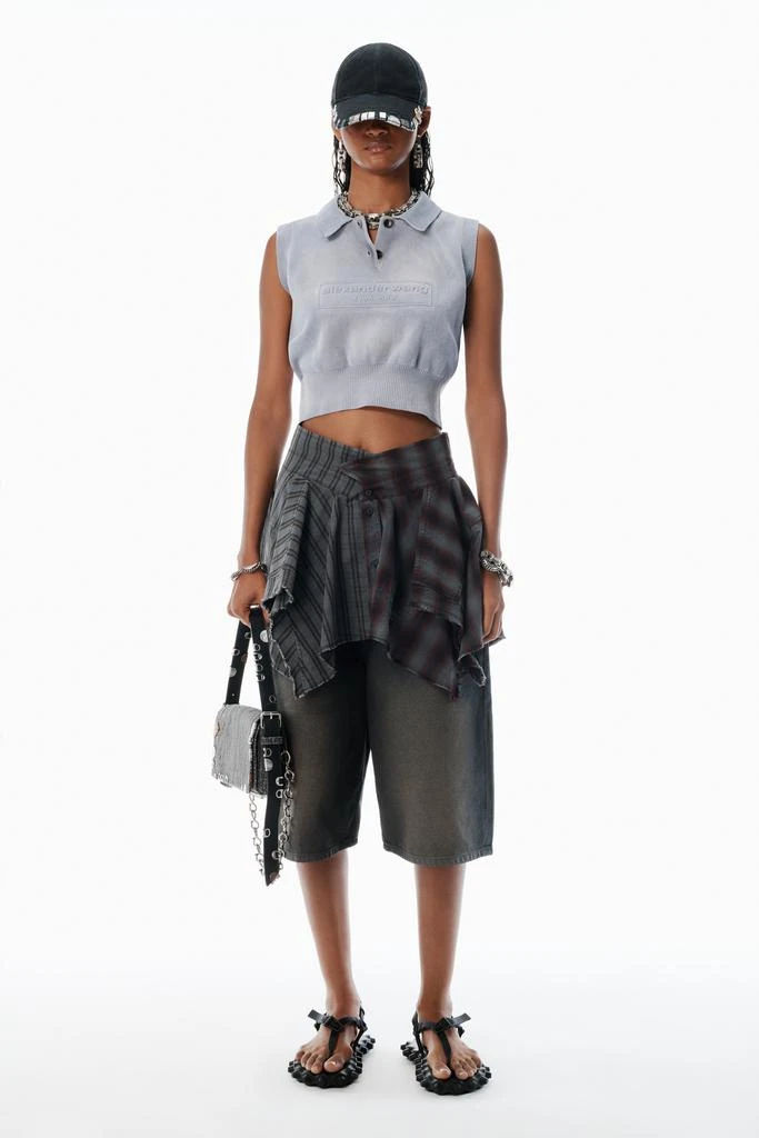 Alexander Wang Grey Cotton-Blend Chenille Logo Polo 5