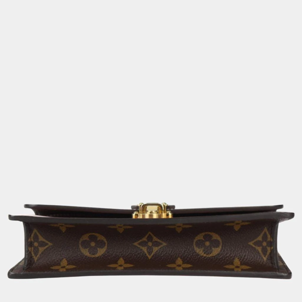 Louis Vuitton Louis Vuitton Patent Calf Leather x Monogram Canvas Rose Ballerine Brown Portefeuille Cherrywood Chain Wallet Clutch 4