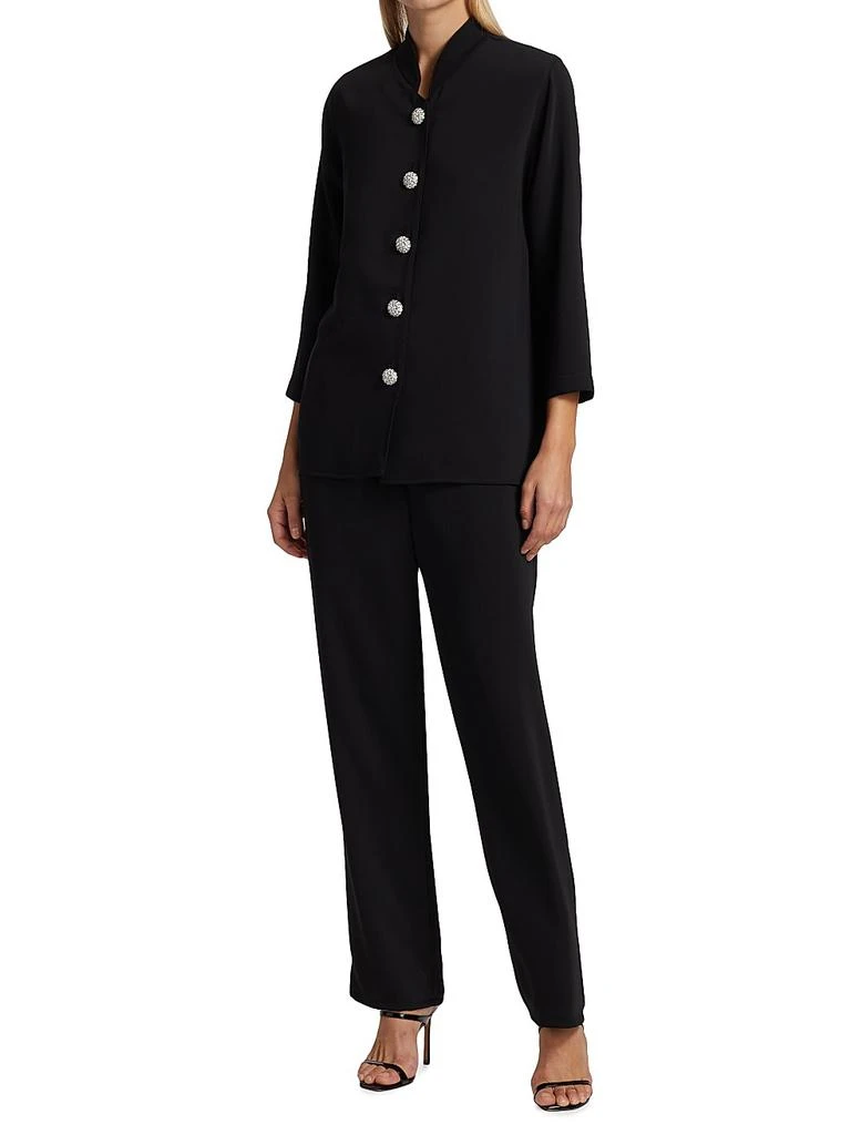 Caroline Rose Suzette Pavé-Button Crepe Jacket 2
