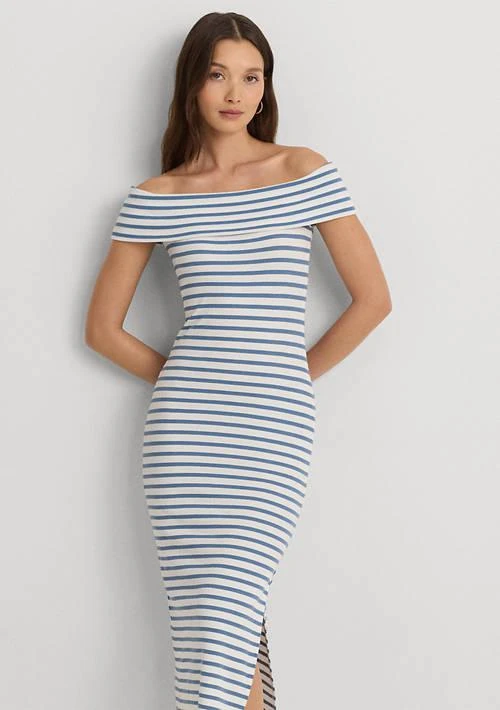 Ralph Lauren Ralph Lauren Striped Off The Shoulder Midi Dress 3