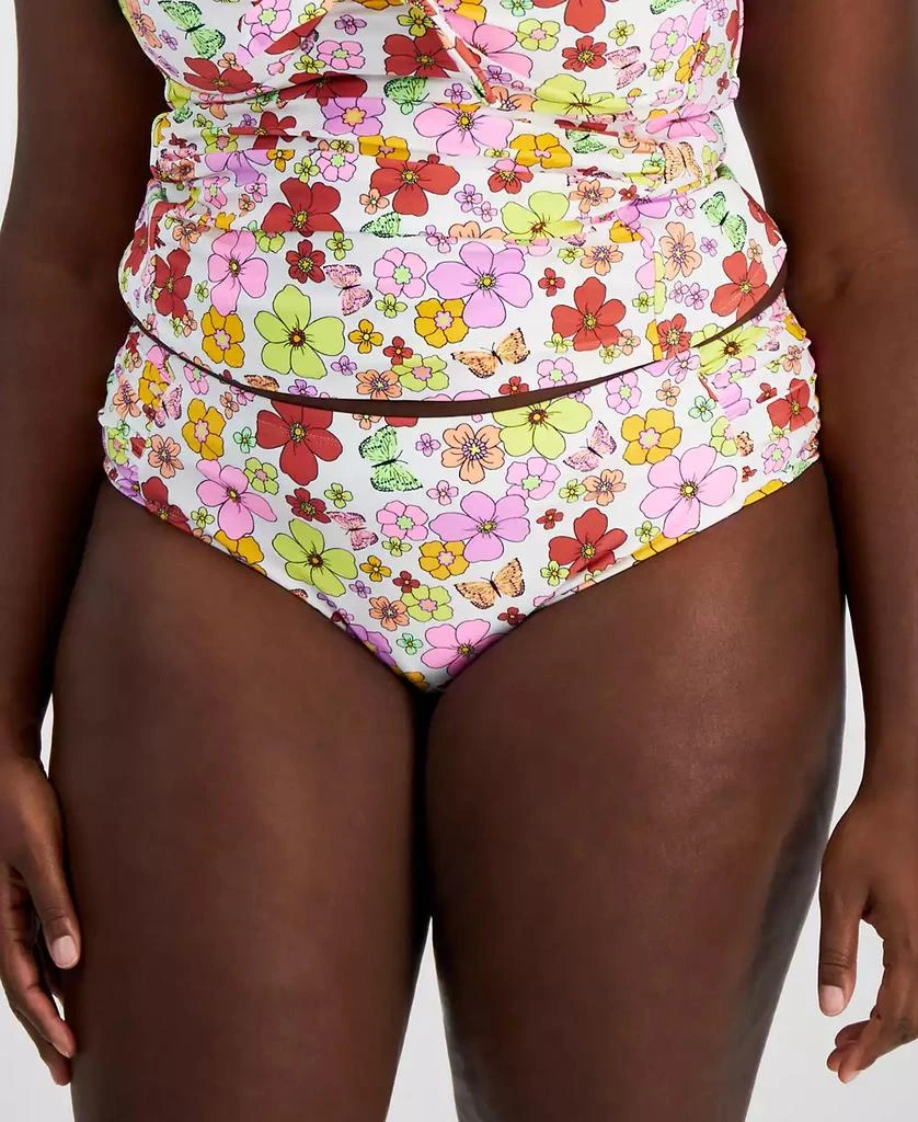 California Waves Salt + Cove Plus Size Floral-Print Swim Bottoms, Created for Macy's 1