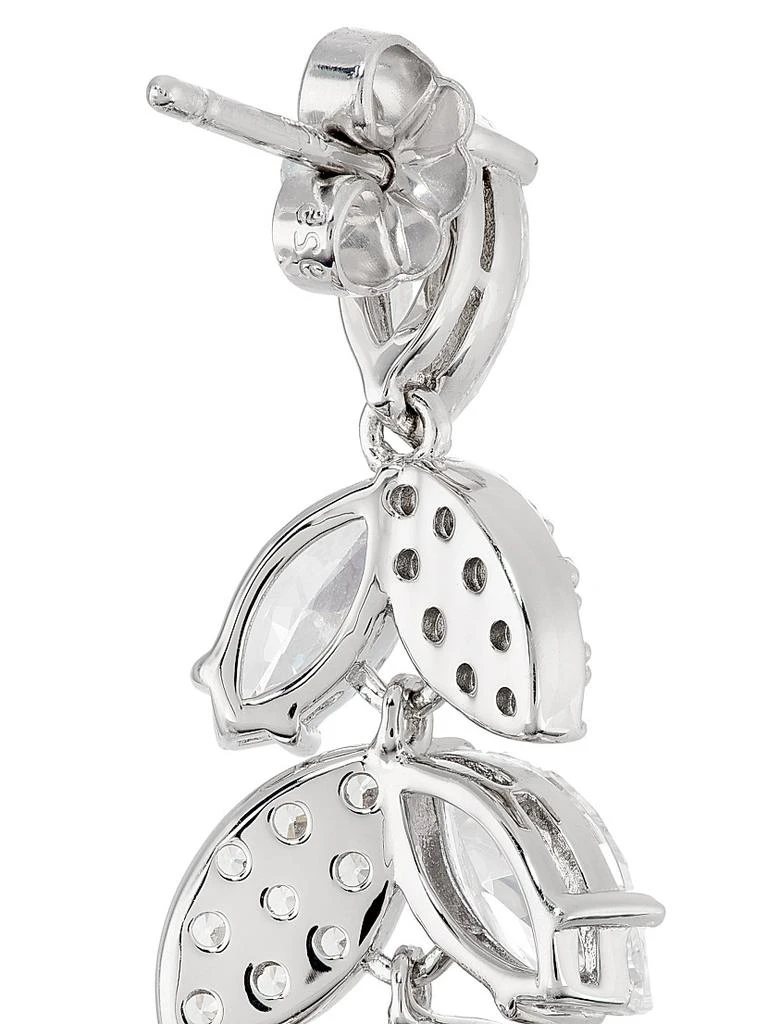 Adriana Orsini Ear Candy Rhodium-Plated & Cubic Zirconia Leaf Drop Earrings 4