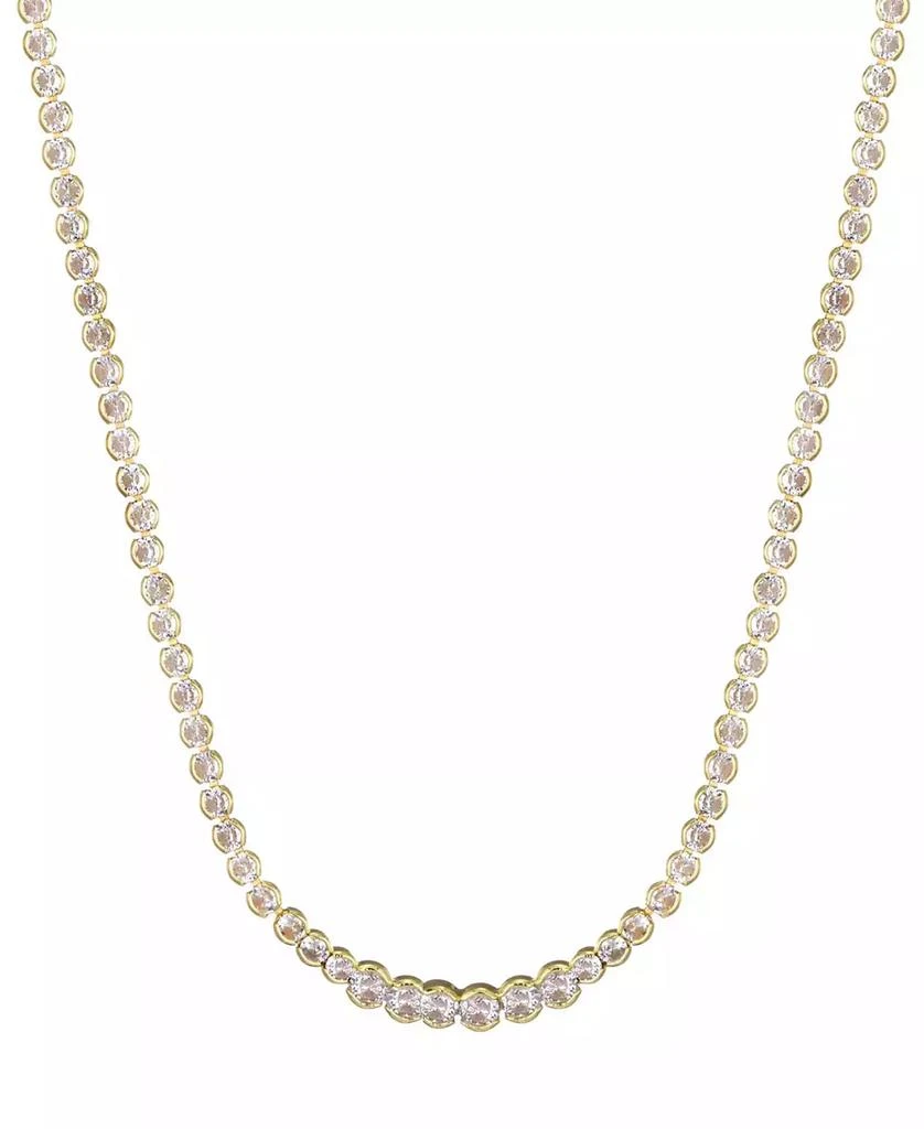 ADORNIA Gold Crystal Bezeled Tennis Necklace