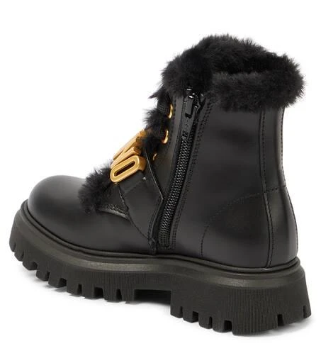 Moschino Logo leather boots 3