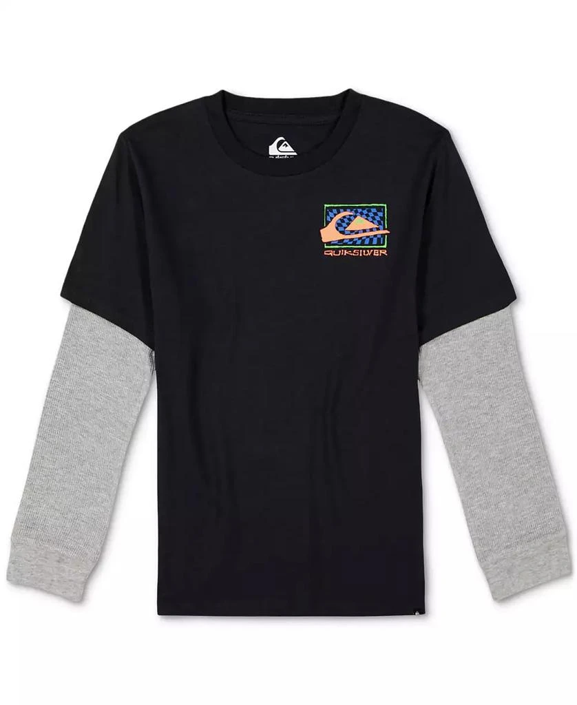 Quiksilver Big Boys Check Box Graphic Layered-Look T-Shirt 1
