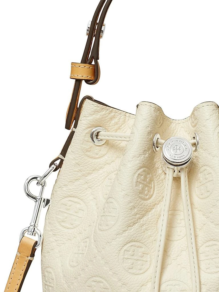 Tory Burch Mini T Monogram Pebble Leather Bucket Bag 4