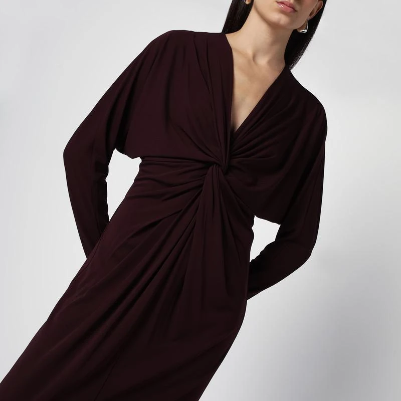 ANINE BING Mathilde dress with burgundy draping 4