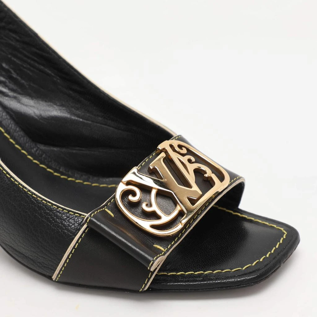 Louis Vuitton Louis Vuitton Black Leather Slide Sandals Size 38 8