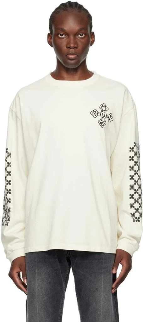 Rhude SSENSE Exclusive Off-White Cross Long Sleeve T-Shirt 1