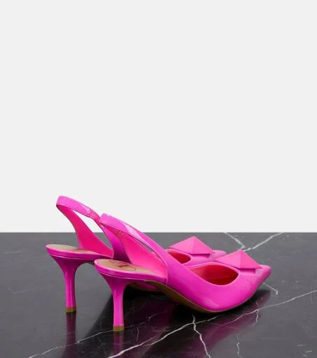 Valentino One Stud patent leather slingback pumps 3