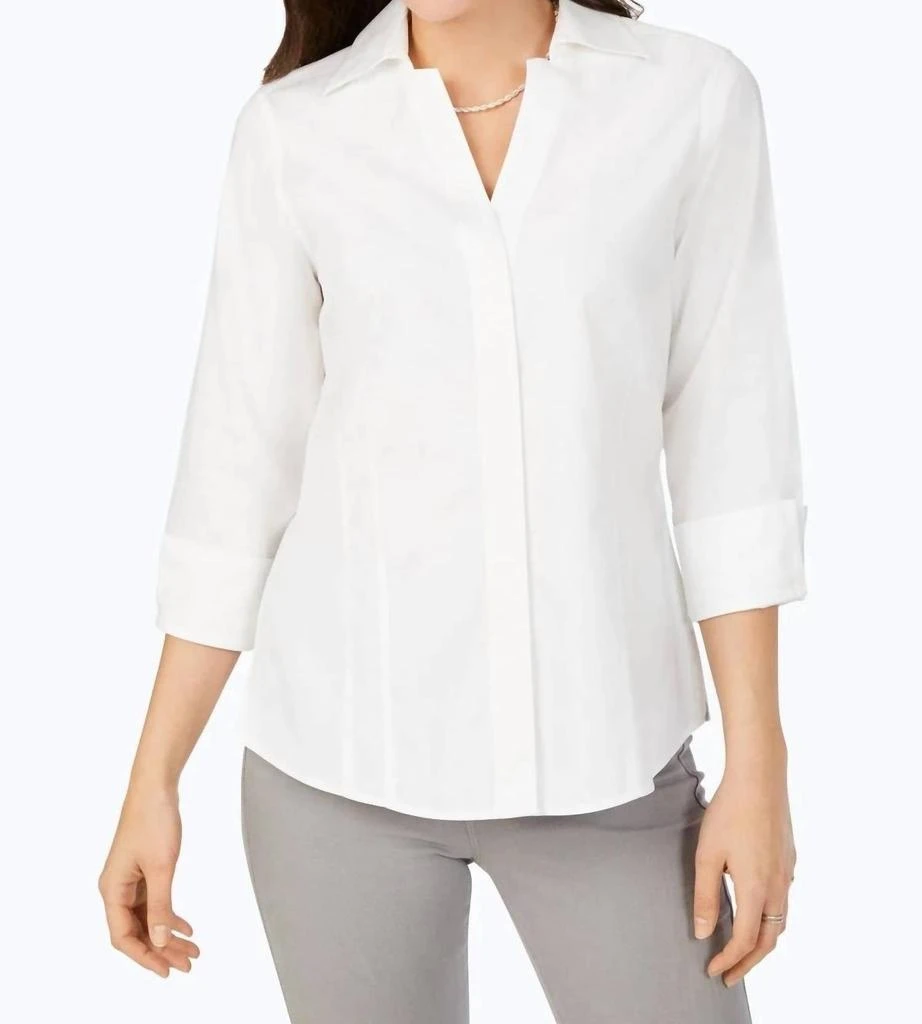 FOXCROFT Taylor Essential Pinpoint No Iron Shirt In White 1