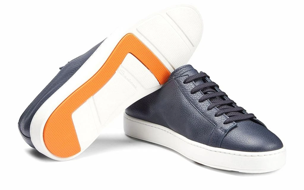 Santoni Tumbled leather sneakers 3