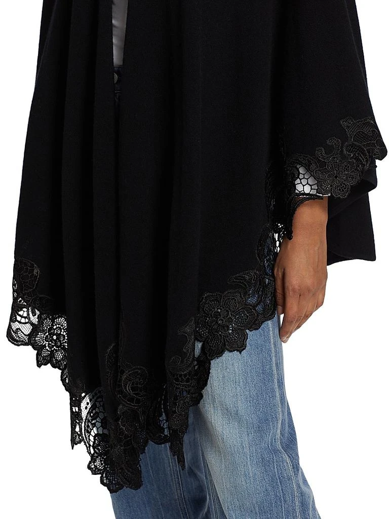 Sofia Cashmere Lace-Trim Cashmere Knit Cape 6
