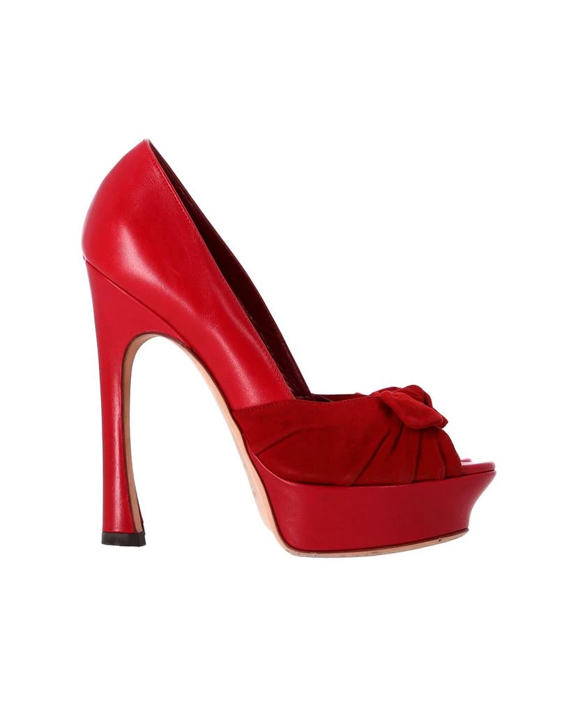 Yves Saint Laurent Yves  Palais 105 Bow Pumps in Red Leather 1