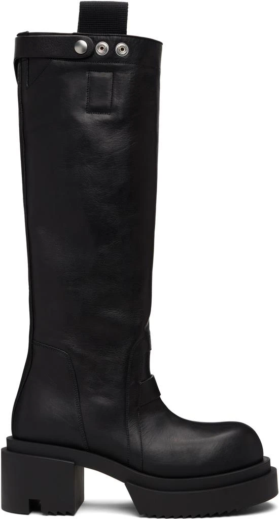 Rick Owens Black Concordians Pull On Mega Tractor Boots 1