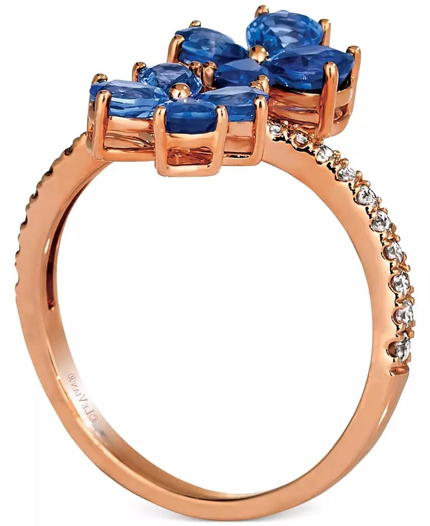 Le Vian Blueberry Sapphire (1-1/2 ct. t.w.) & Nude Diamond (1/5 ct. t.w.) Flower Statement Ring in 14k Rose Gold 4