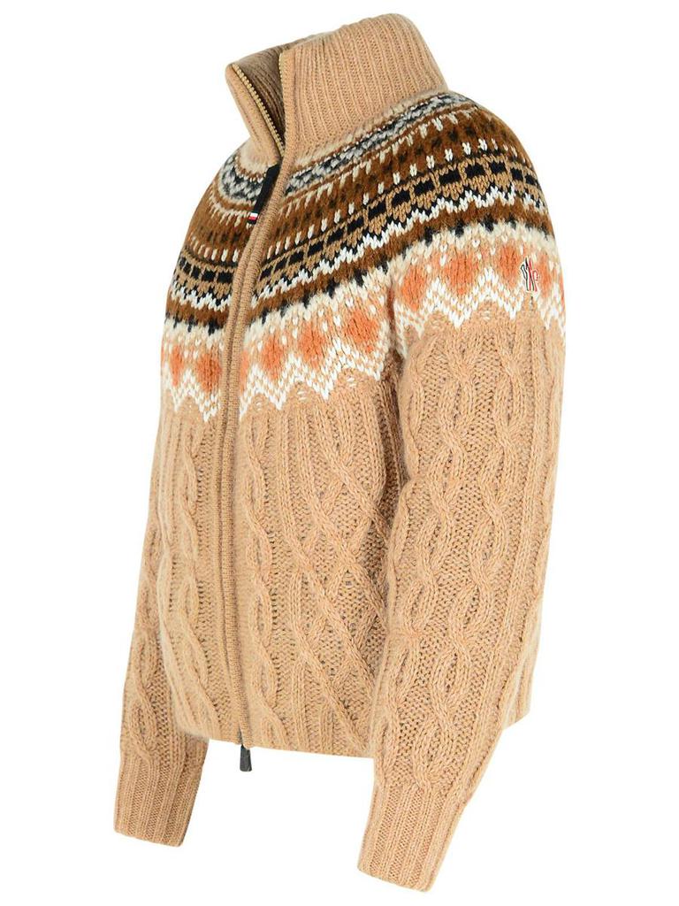 Moncler Moncler Grenoble 'Wagrain' Beige Wool Blend Down Jacket