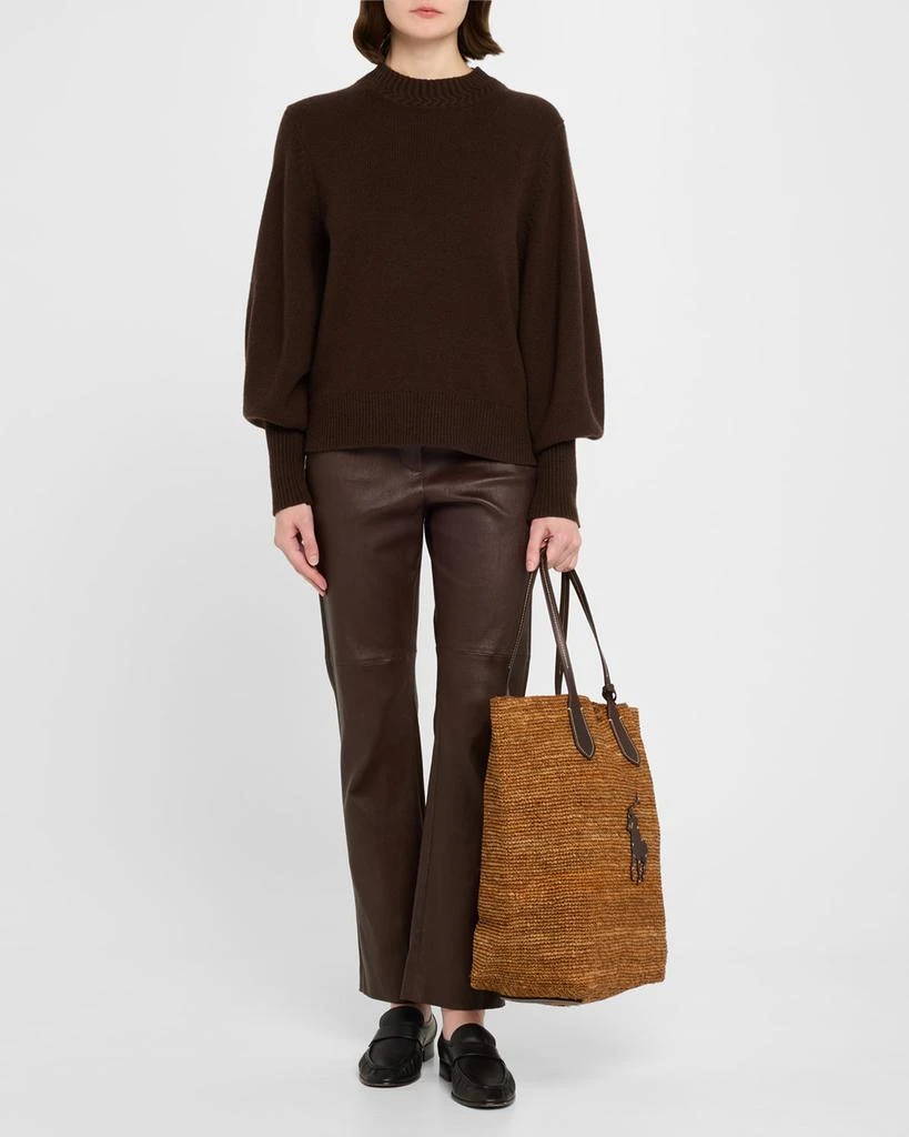 Ralph Lauren Large North-South Raffia Tote Bag 6