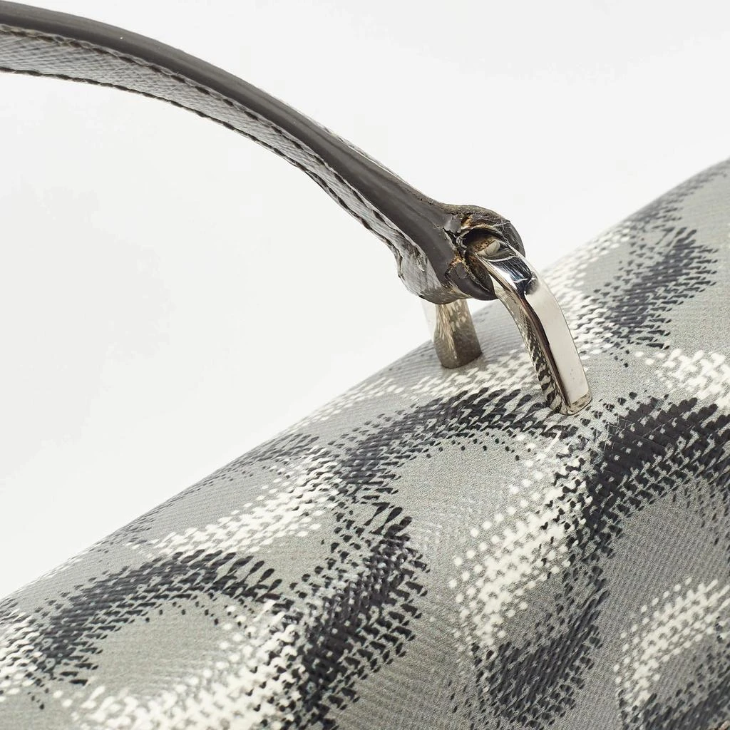Prada Prada Grey Molecule Print Leather Flap Top Handle Bag 7