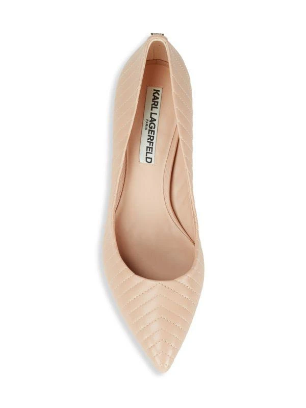 Karl Lagerfeld Paris Rosette Leather Point Toe Pumps 5